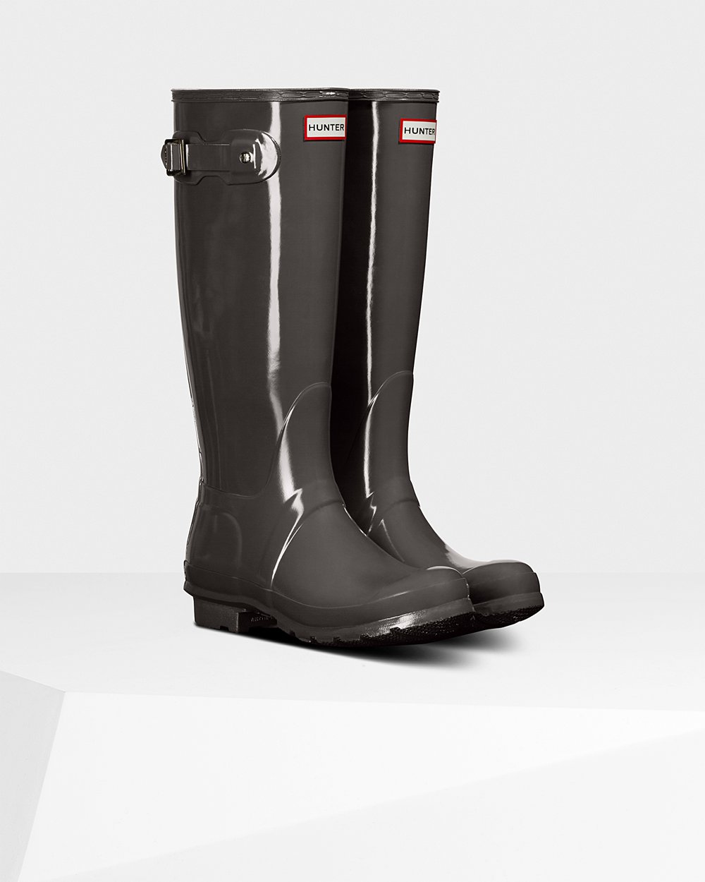 Galochas Altas Hunter Feminina Cinzentas - Original Gloss - 05HYFUNVR